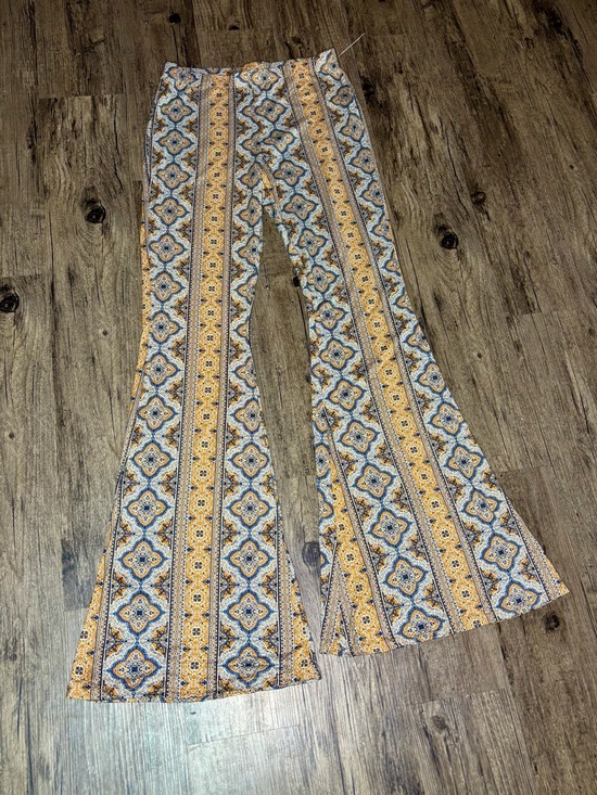 Amable Pants - Boho Pattern High Waisted Pants Soft Stretchy Material Bell Bottom Flare Palazzo